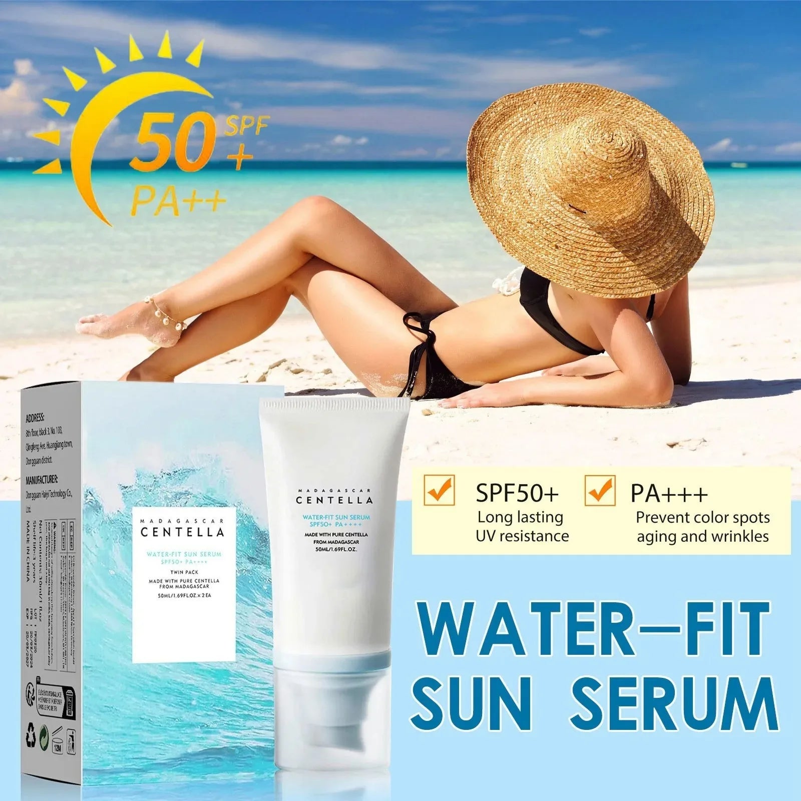 Crème solaire spf50+